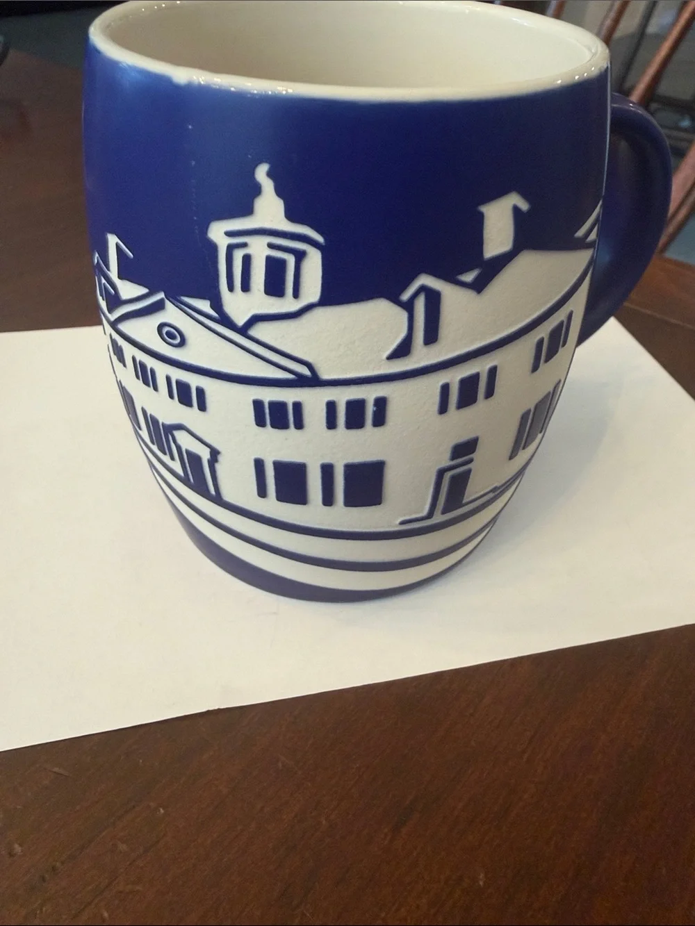 George Washington Mount Vernon Blue and White Scenic Ceramic Mug made in USA
